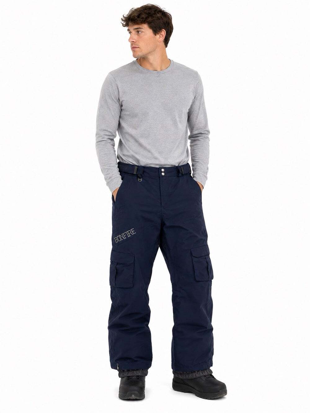 Bonfire Fusion Snowboard Pants Mens Medium Navy Cargo Insulated Ski Snow Pants